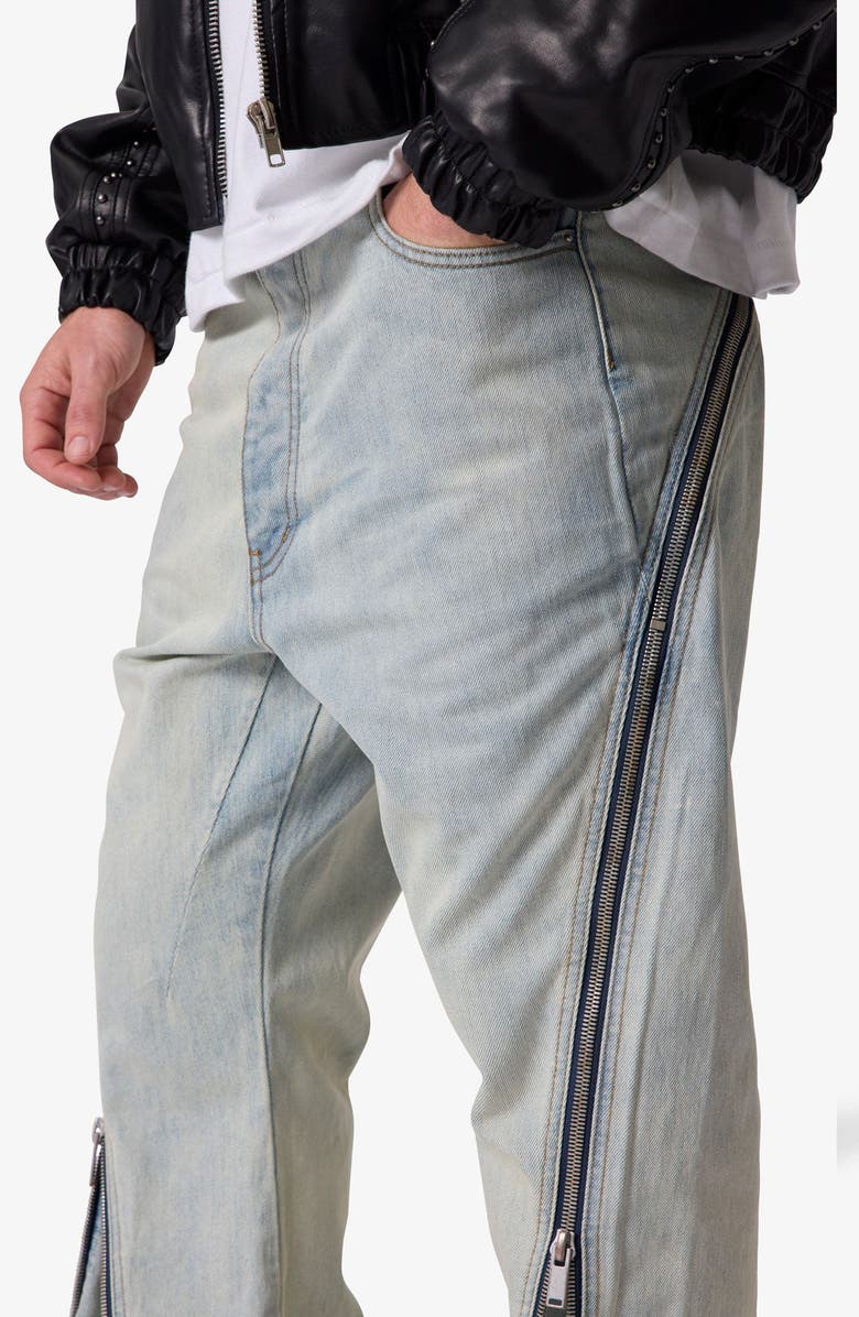 mnml Zipper Extra Flare Leg Jeans, Alternate, color,