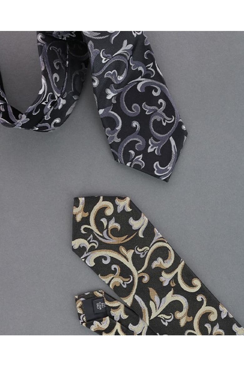 Christian the Romantic Brocade Silk Necktie, Alternate, color, Silver