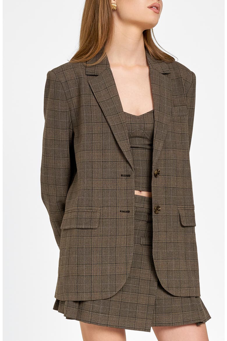 Amalia Pleated Miniskirt, Alternate, color, BROWN PLAID