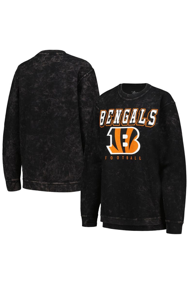 Women's G-III 4Her by Carl Banks Black Cincinnati Bengals Comfy Cord Pullover Sweatshirt, Main, color, Black