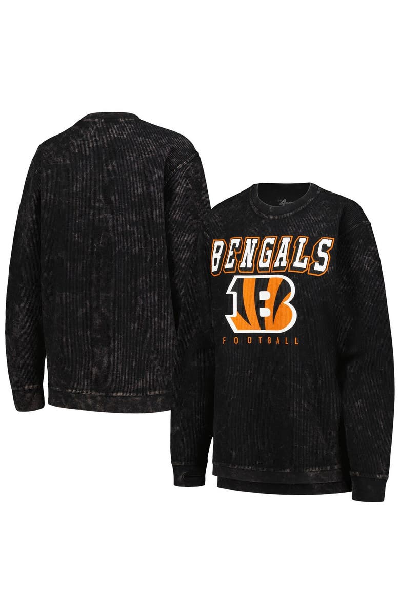G-III 4HER BY CARL BANKS Women's G-III 4Her by Carl Banks Black Cincinnati Bengals Comfy Cord Pullover Sweatshirt, Main, color, Black
