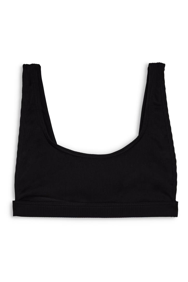 Crinkle Bikini Top, Alternate, color, BLACK
