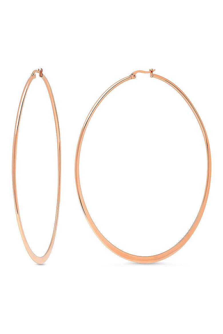 Flat Hoop Earrings, Main, color, ROSE GOLD