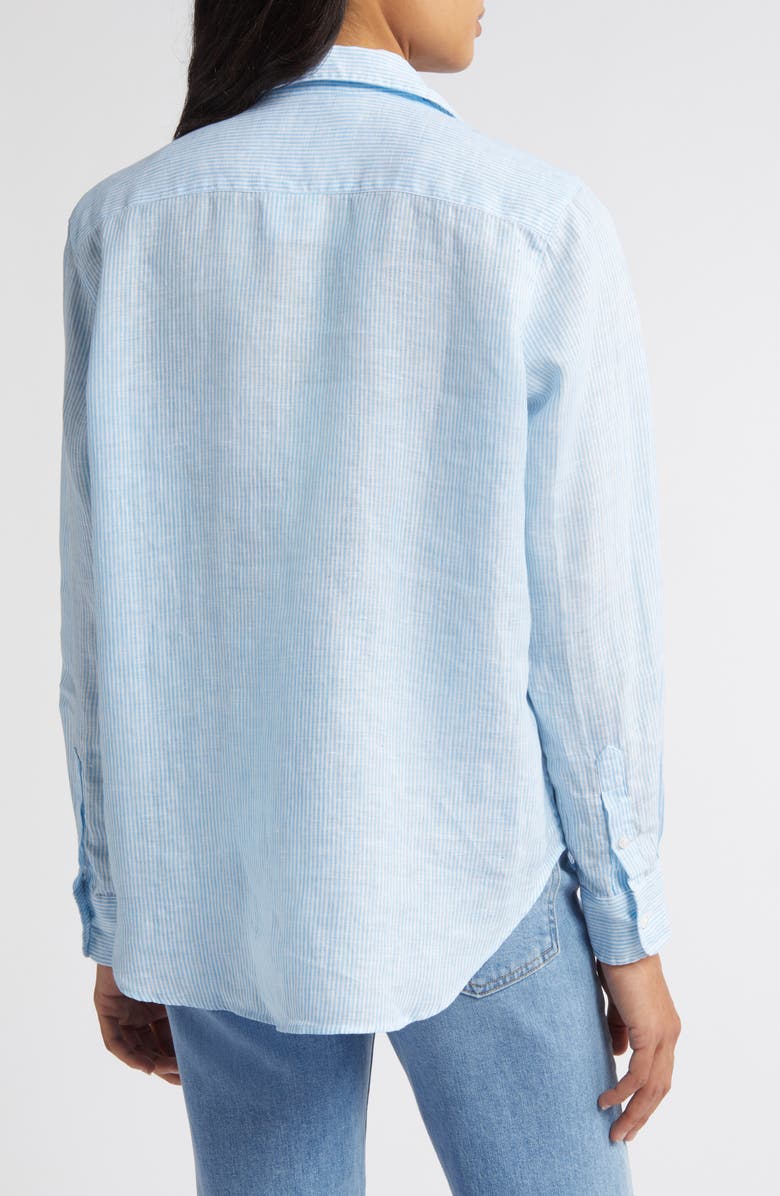 Frank & Eileen Eileen Relaxed Button-Up Shirt, Alternate, color, Turq Stripe