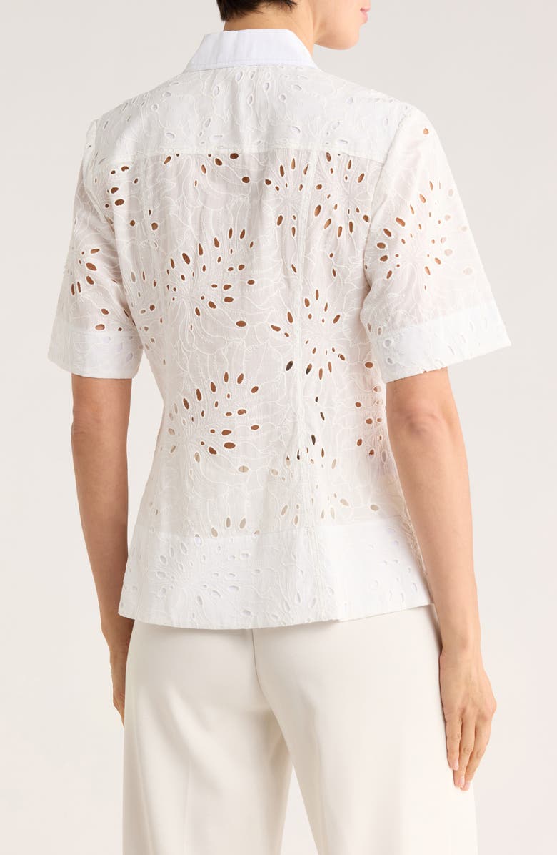 Derek Lam 10 Crosby Cilou Cotton Eyelet Utility Shirt, Alternate, color, White/ White