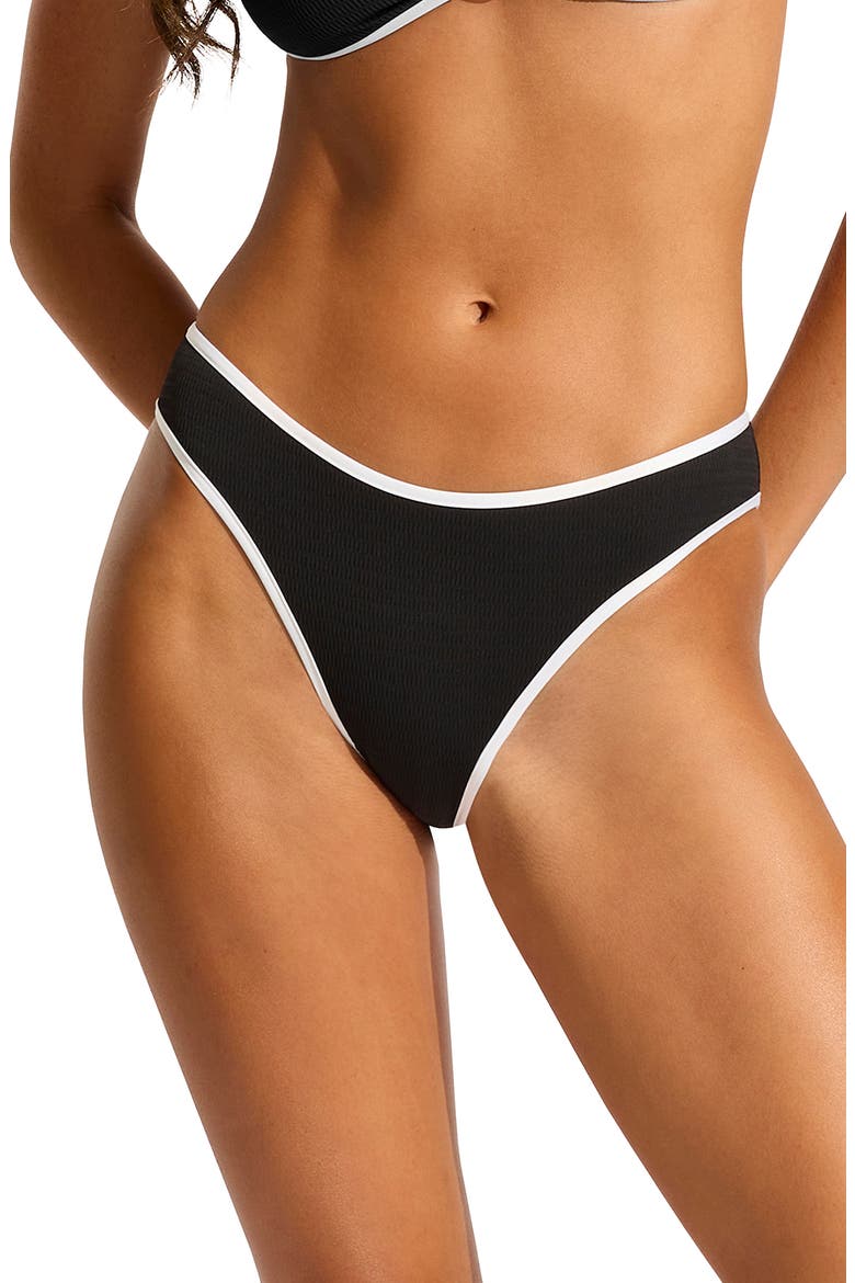 Beach Bound High Cut Bikini Bottoms, Main, color, BLACK