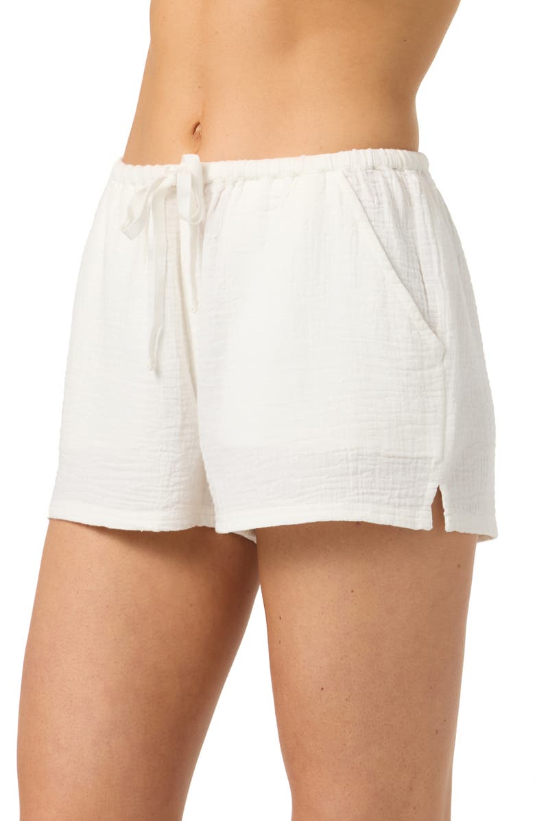 O'Neill Brenda Cotton Gauze Shorts, Alternate, color, White