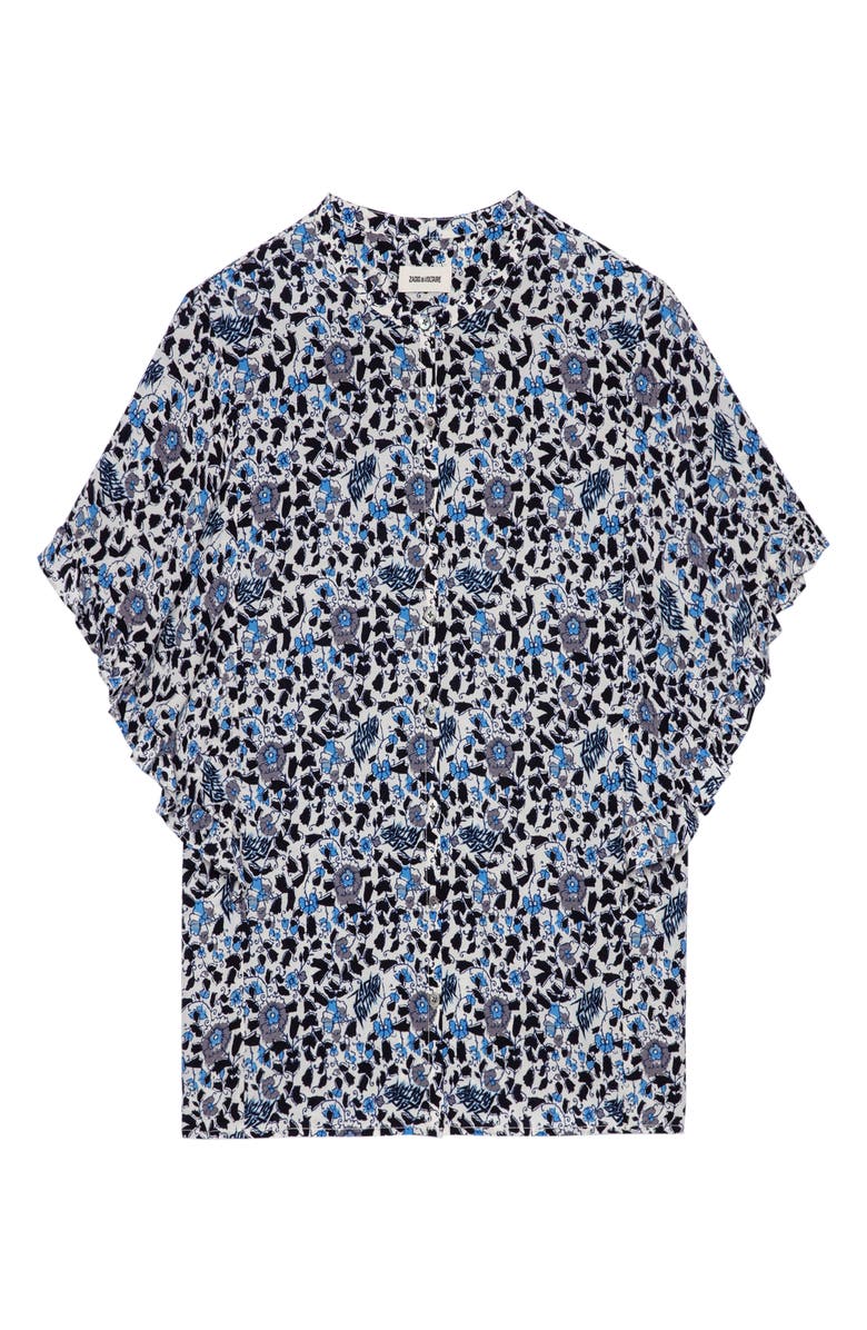 Zadig & Voltaire Tafi Floral Button Front Blouse, Alternate, color, 
