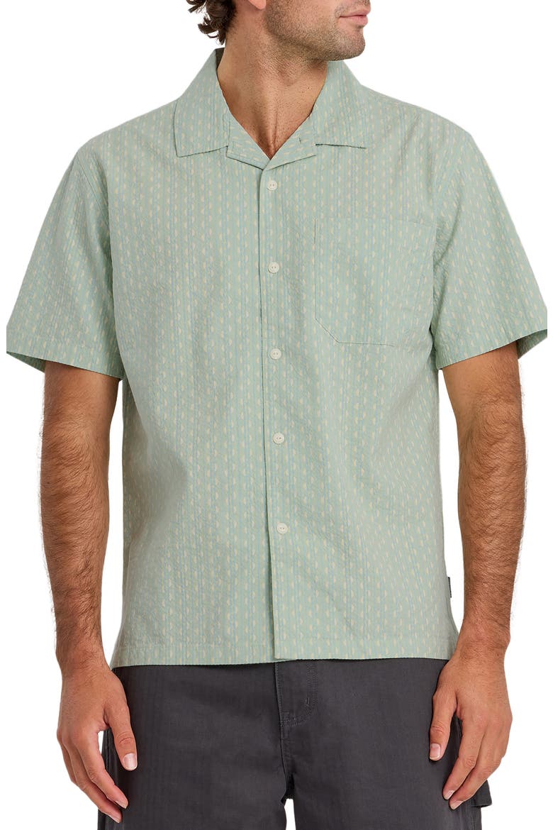 Horizons Short Sleeve Cotton Seersucker Button-Up Shirt, Main, color, BLUE HAZE