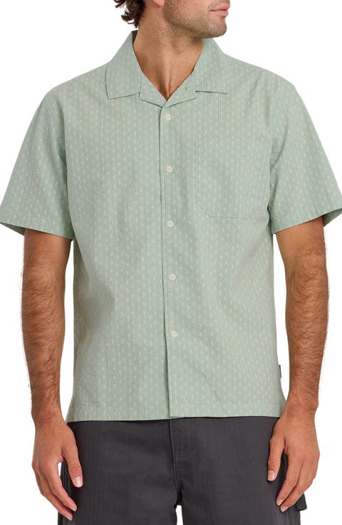 Horizons Short Sleeve Cotton Seersucker Button-Up Shirt
