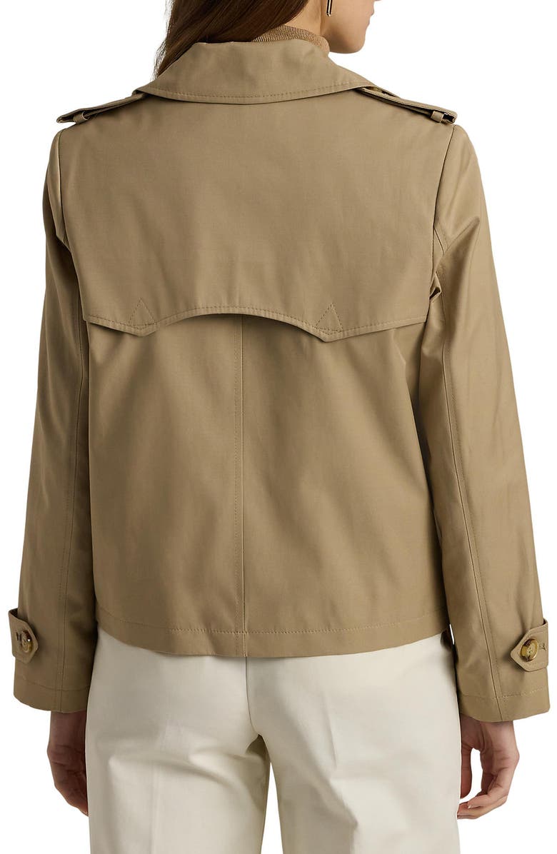 Short Cotton Blend Trench Coat