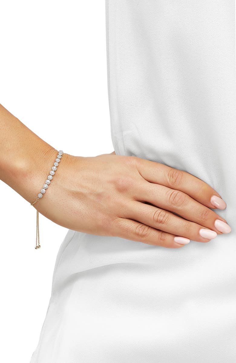 Frankie & Zoe 10K Yellow Gold Pavé Diamond Slider Bracelet, Alternate, color, Yellow Gold