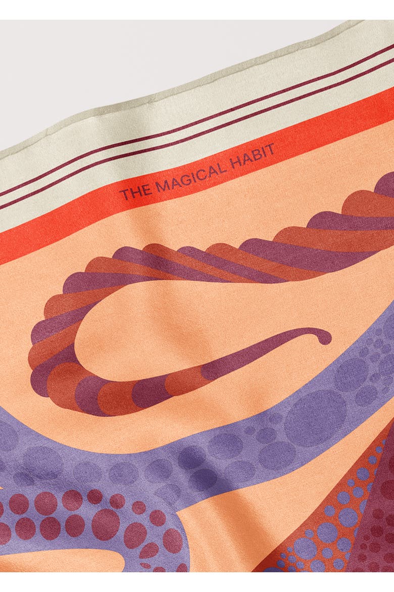 Small Bandana Silk Scarf, Alternate, color, Print 'The Serpent'