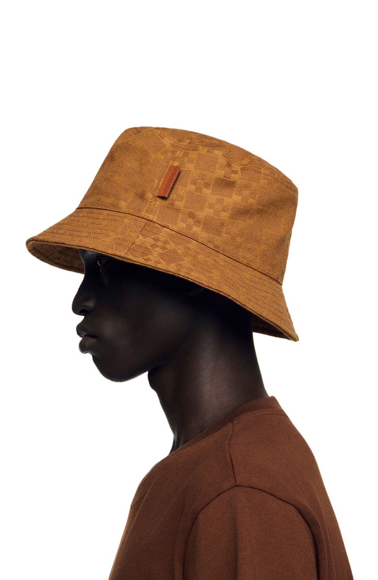 SANDRO Denim bucket hat with patch, Alternate, color, Camel