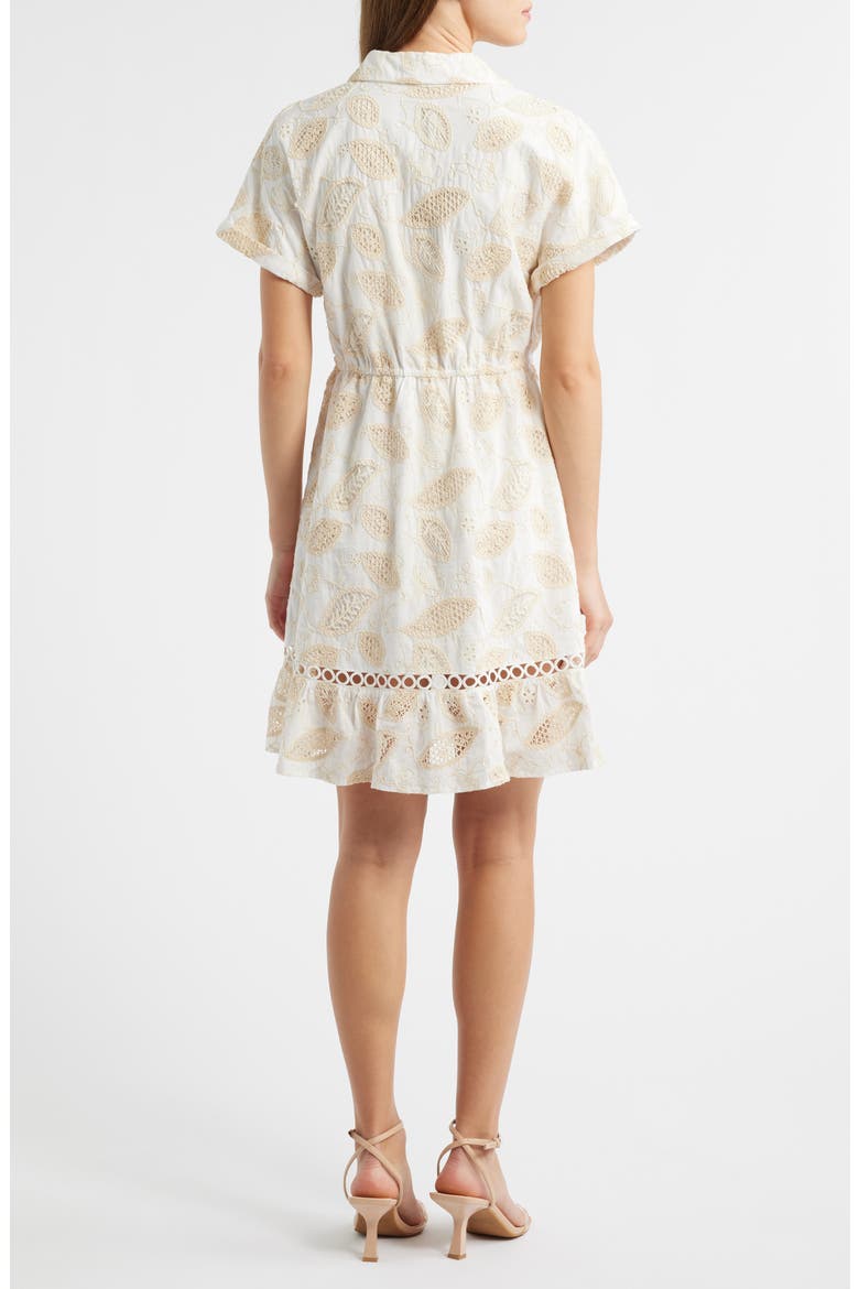 Embroidered Cotton Shirtdress, Alternate, color, IVORY