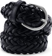 Lands' End Plus Size Leather Braided Belt