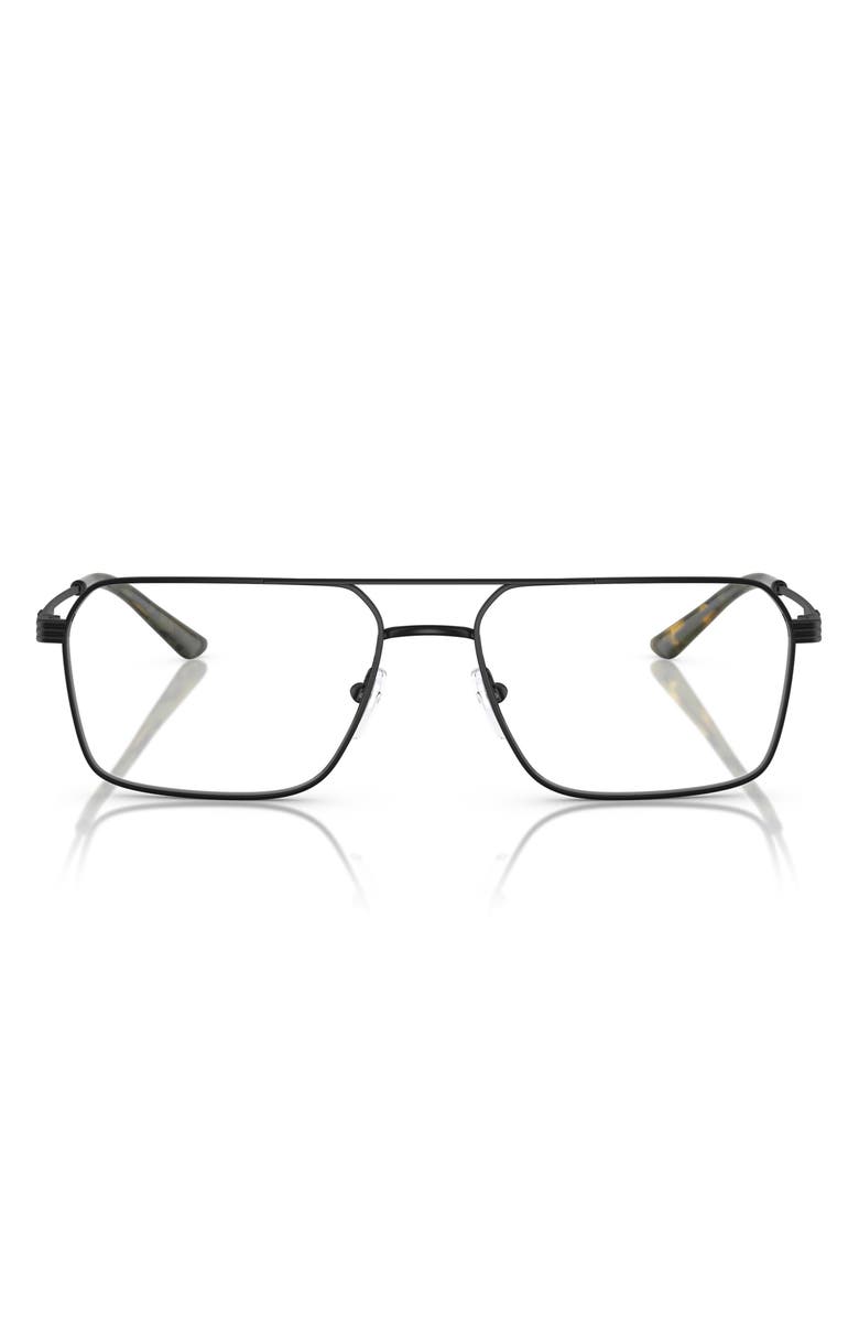 Emporio Armani 57mm Square Optical Glasses, Main, color, Matte Black / Demo Lens
