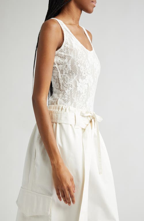 Zimmermann Scoop Neck Lace Bodysuit In Cream