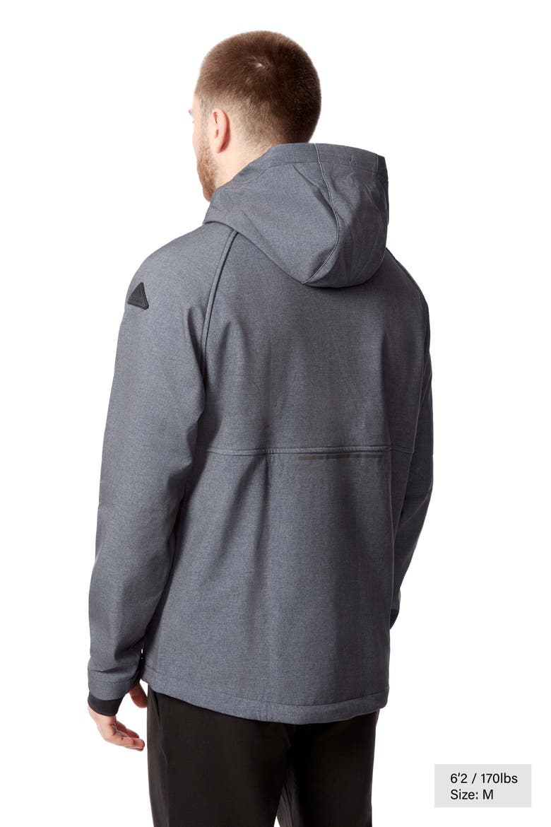 Vargas - Men's Water-repellant Hooded Pullover Softshell, Alternate, color, DARK GREY