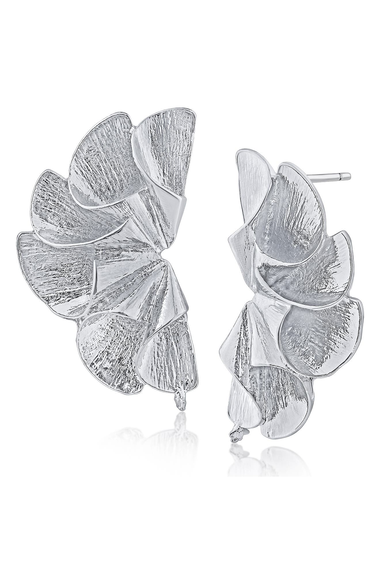 JARDIN Textured Fan Stud Earrings