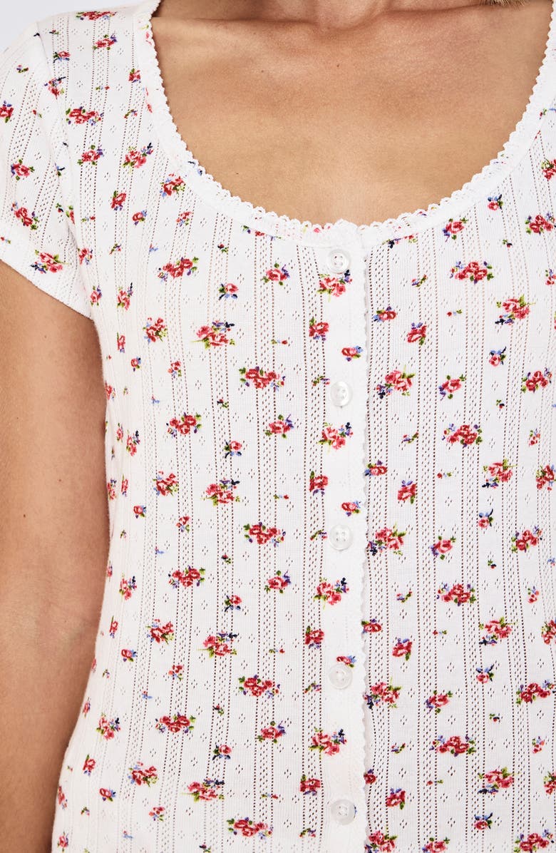 Papinelle Imogen Pointelle T-Shirt, Alternate, color, Posy Floral