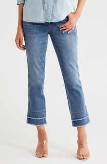 Democracy Double Layer Fray Hem Kick Flare Jeans