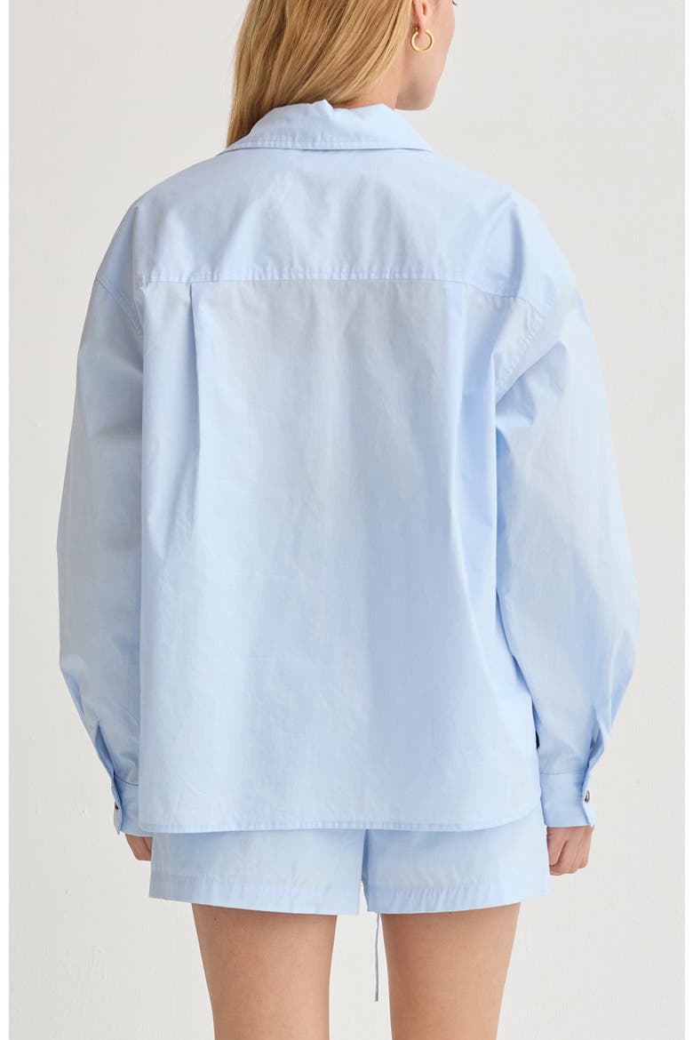 Oversized Poplin Shirt Two Piece Set, Alternate, color, Light Blue