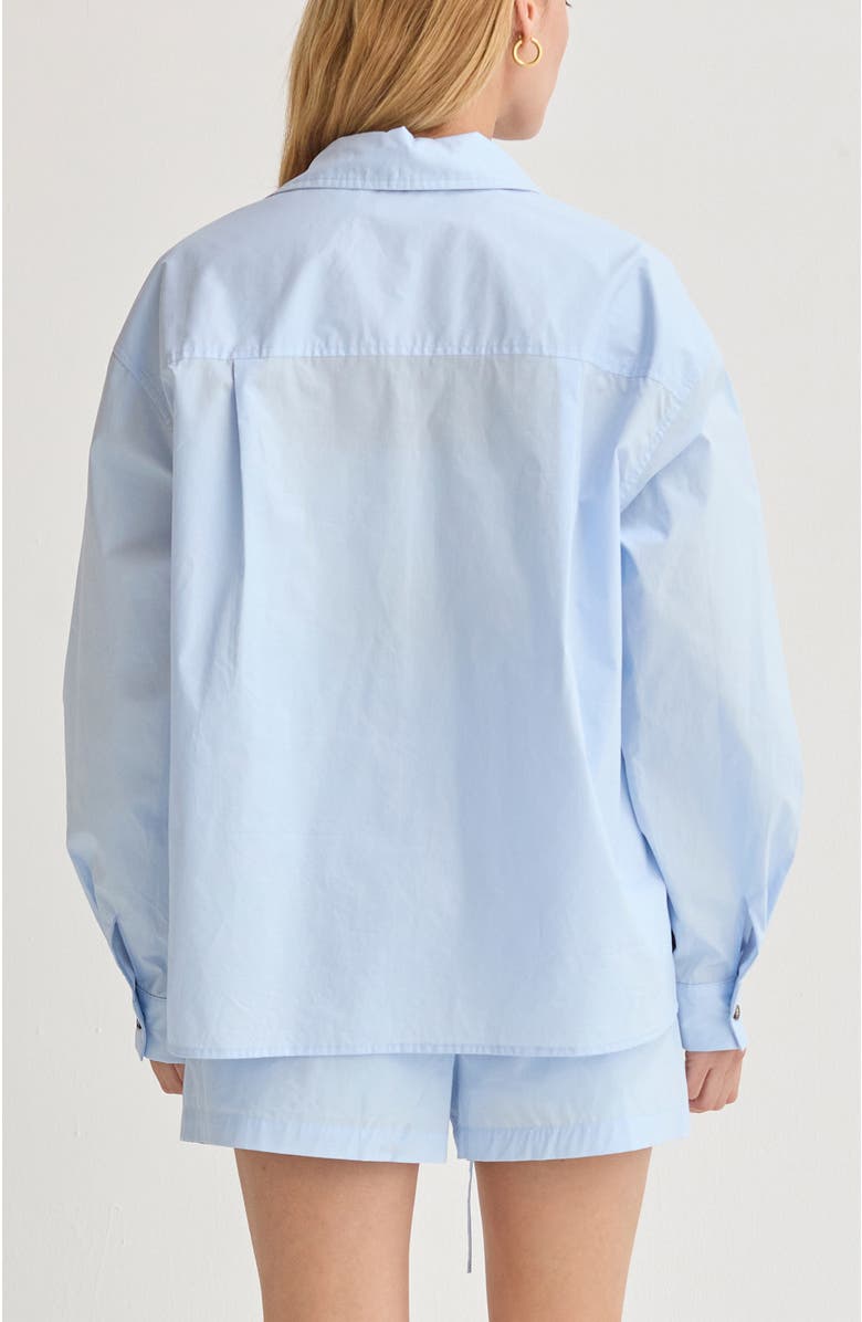 CRESCENT Oversized Poplin Shirt Two Piece Set, Alternate, color, Light Blue