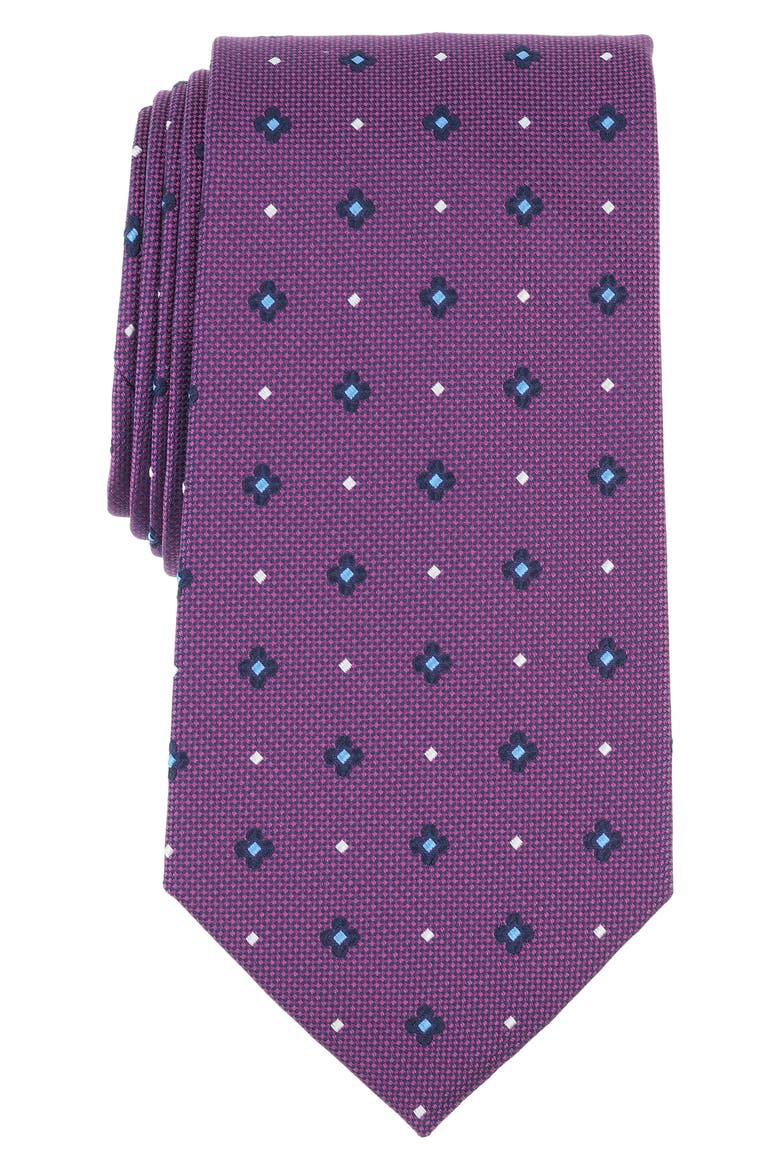 Spaced Flower Mini Dot Tie, Main, color, PINK