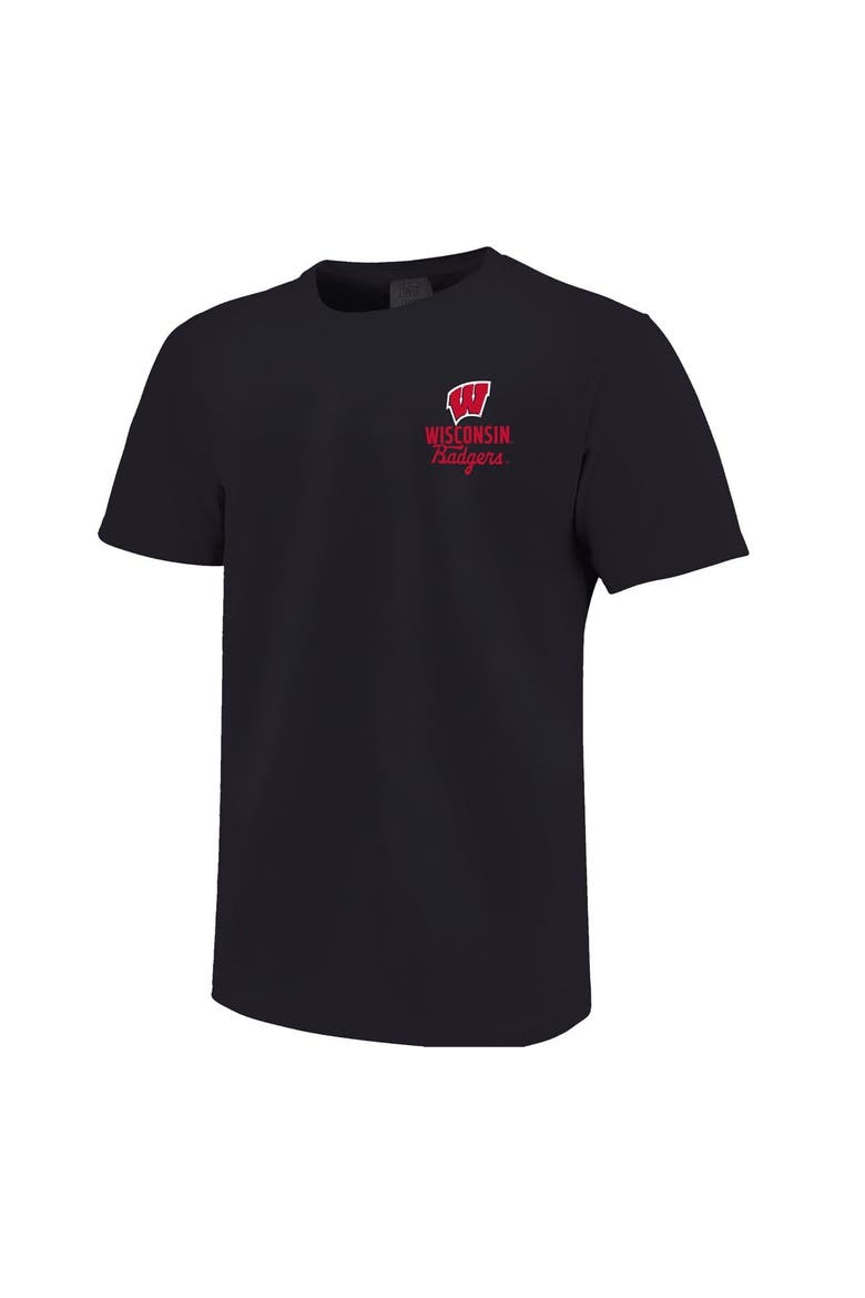 Youth Black Wisconsin Badgers Comfort Colors Mascot Overlay T-Shirt, Alternate, color, Black