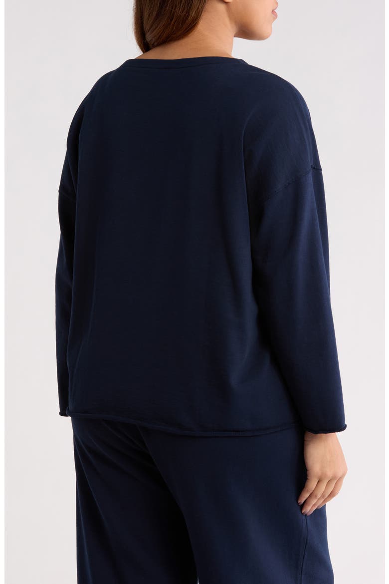 Bateau Neck Organic Cotton Sweatshirt, Alternate, color, INK