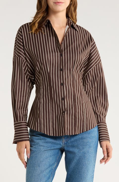Vanta Stripe Stretch Poplin Button-Up Shirt