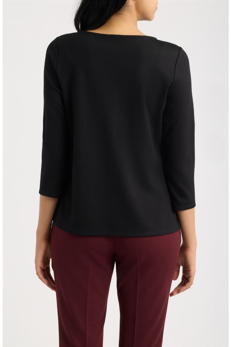 Asymmetric Button Hem Top, Alternate, color, ANNE BLACK