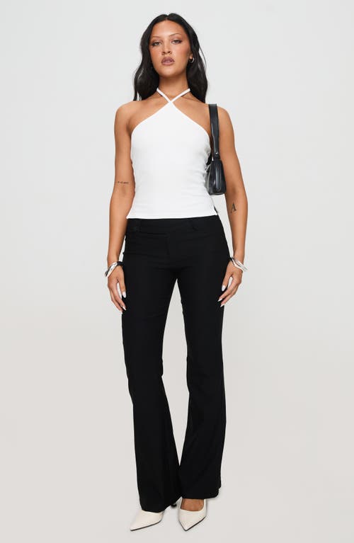 Princess Polly Baseline Rib Stretch Cotton Halter Top In White