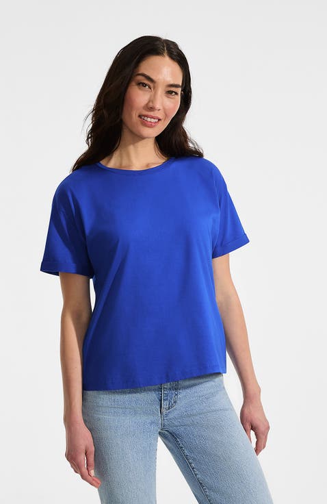 Oversized Supima Short Sleeve Crew Neck T-Shirt