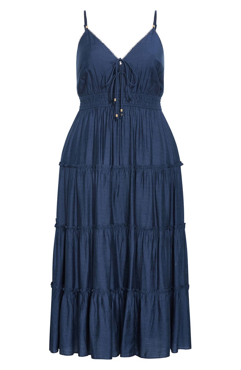 City Chic Aiza Midi Sundress, Alternate, color, Petrol