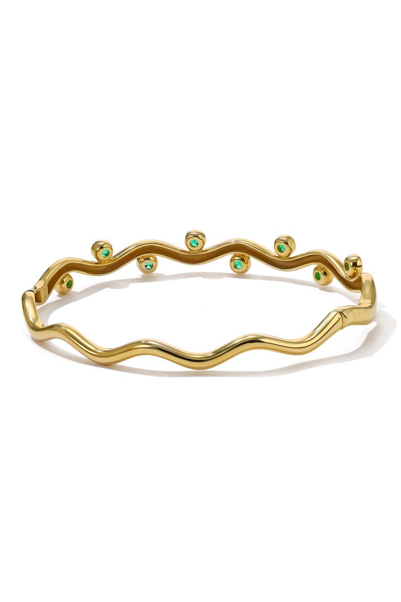 Riva Crest Bangle, Alternate, color, EMERALD
