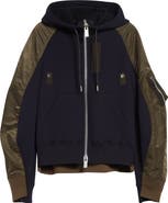 Sacai Sponge Sweat x Nylon Twill Full Zip Hoodie