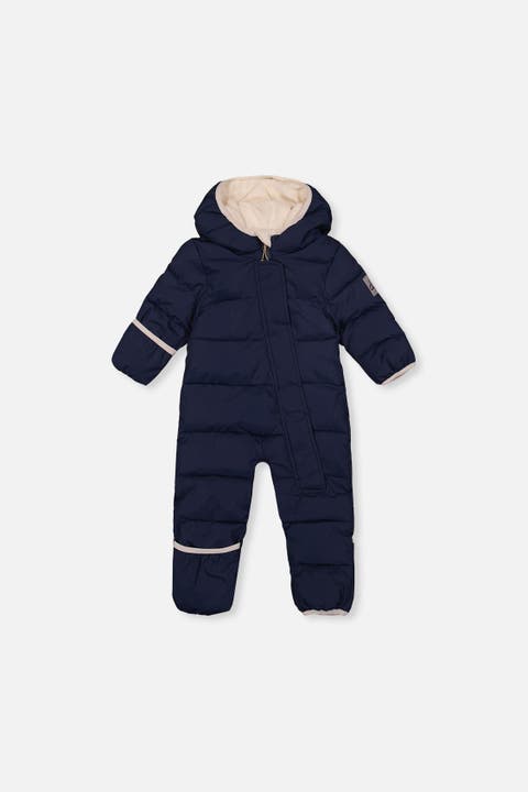 Quilted Fold-Over Mittens One Piece Snowsuit