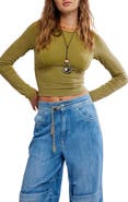 Free People Protagonist Long Sleeve Crop T-Shirt