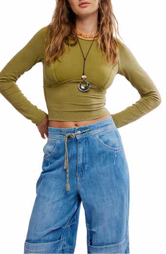 Free People Protagonist Long Sleeve Crop T-Shirt