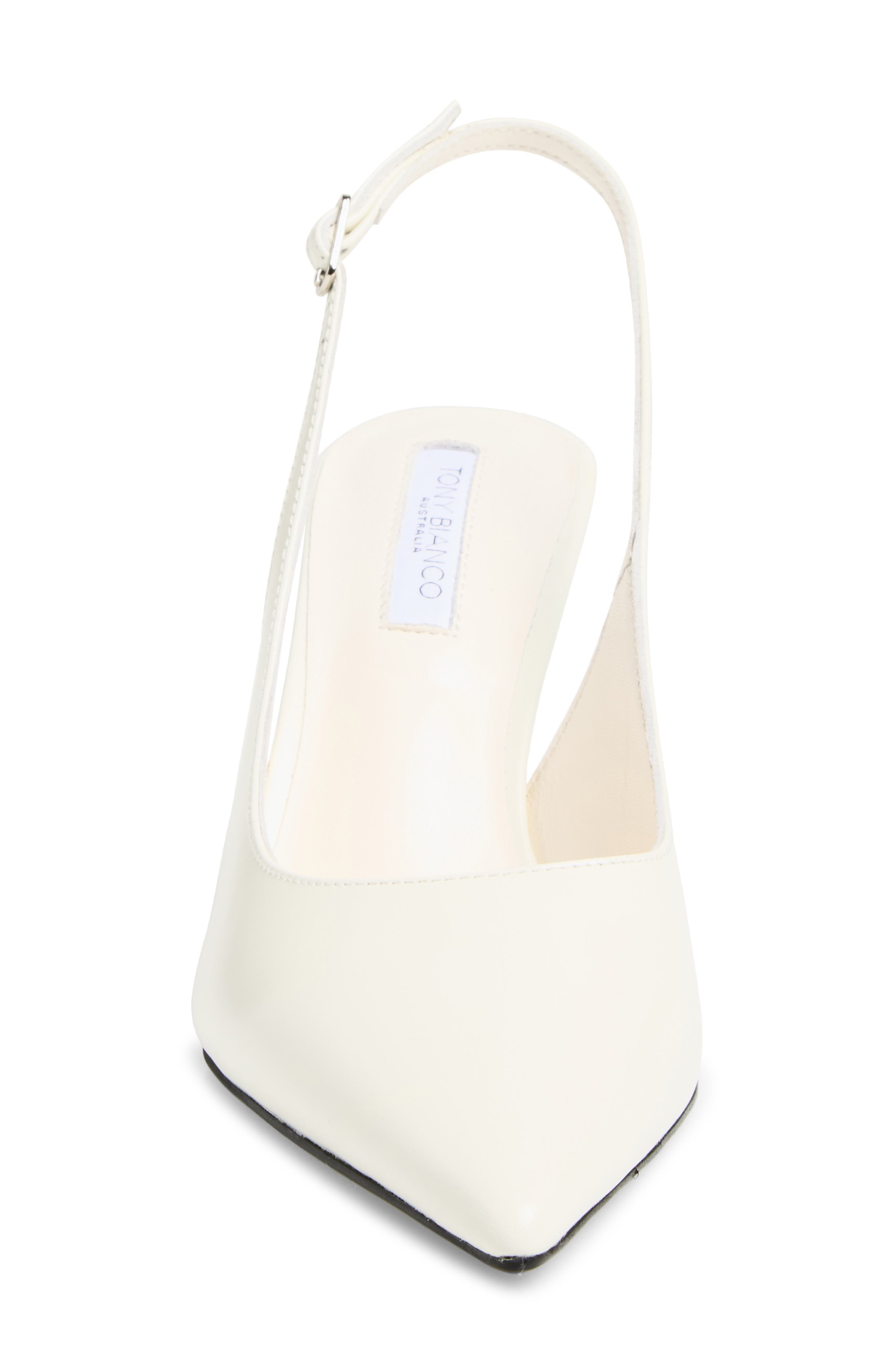 Baz Pointed Toe Slingback Pump, Alternate, color, WHITE HIGH SHINE
