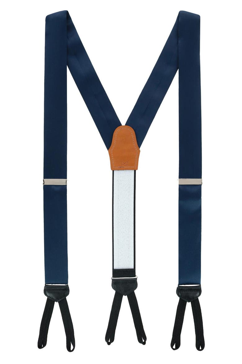 Sutton Silk Suspenders, Main, color, NAVY
