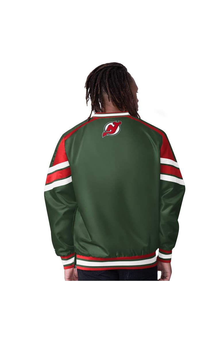 Men's Starter  Green New Jersey Devils Reliver I V-Neck Pullover Jacket, Alternate, color, Green