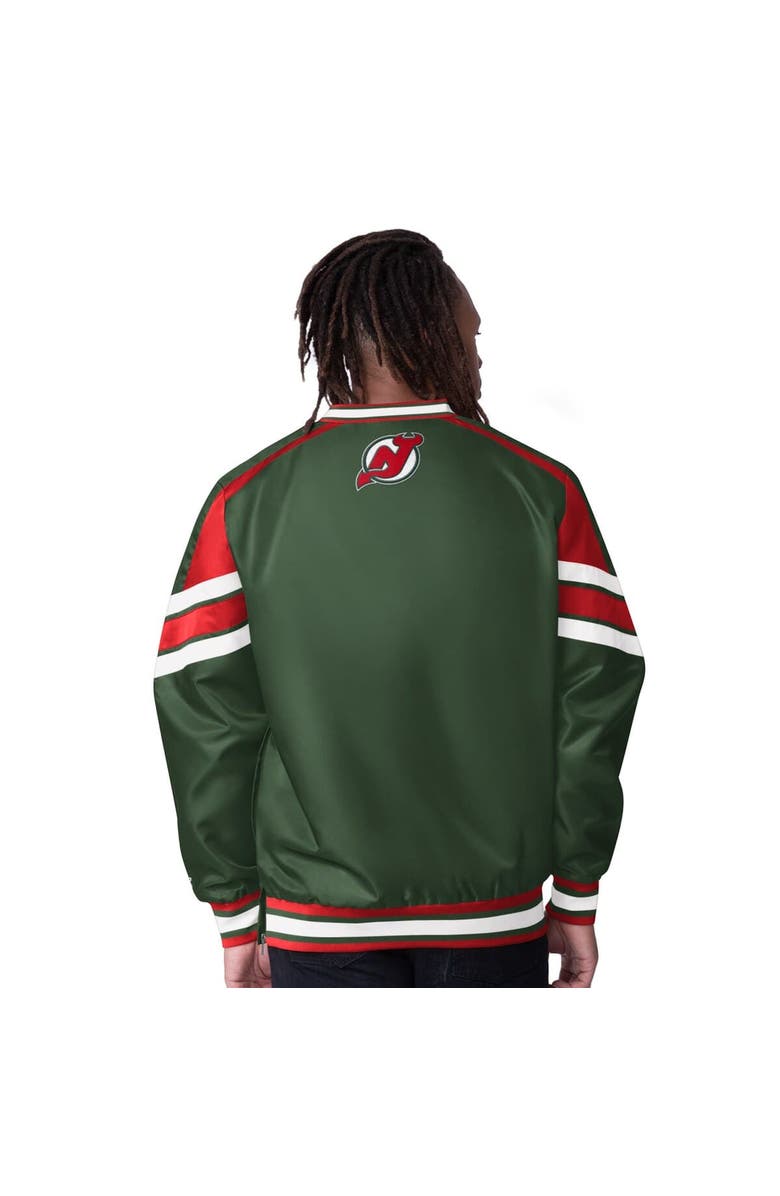 STARTER Men's Starter  Green New Jersey Devils Reliver I V-Neck Pullover Jacket, Alternate, color, Green