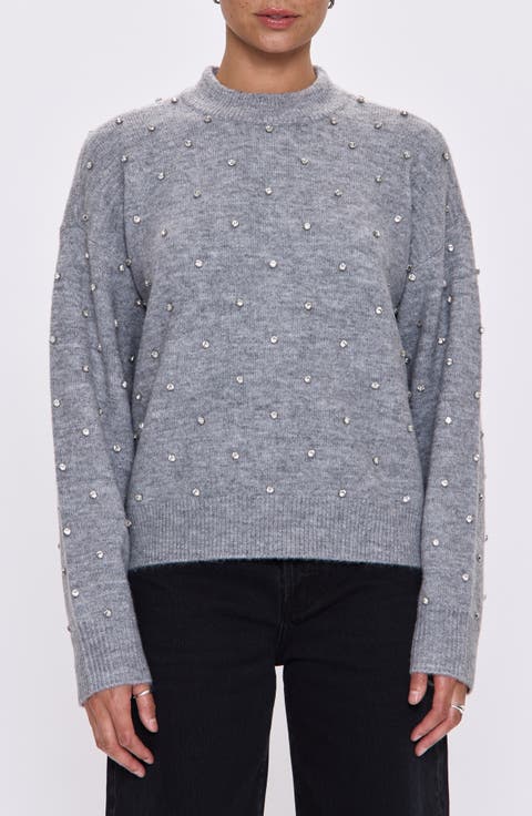 Aura Rhinestone Crewneck Sweater