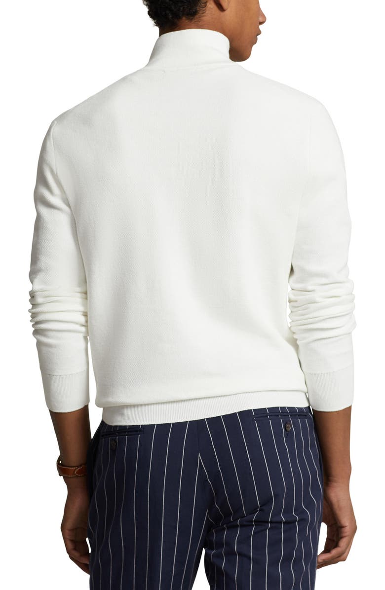 Polo Ralph Lauren Quarter Zip Cotton Sweater, Alternate, color, Deckwash White