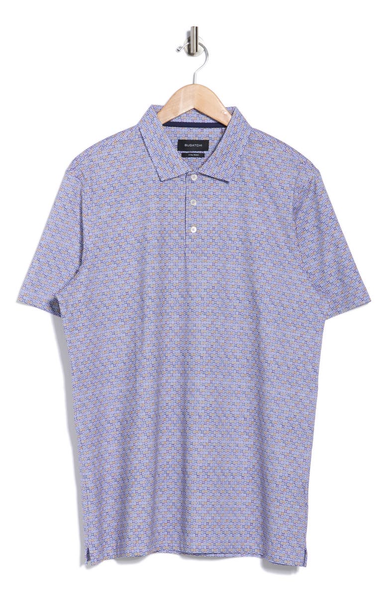 Bugatchi Abstract Print OoohCotton<sup>®</sup> Knit Polo, Alternate, color, Lave