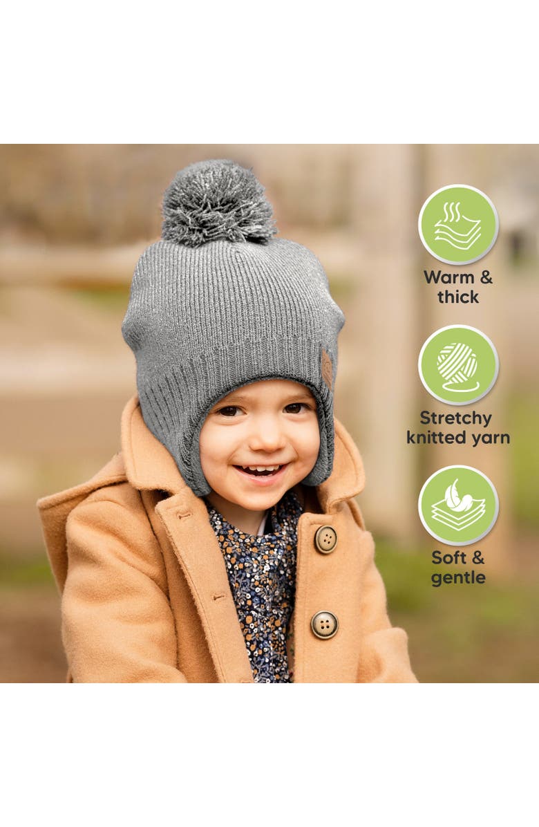 KeaBabies Muff Knitted Beanie, Alternate, color, Gray