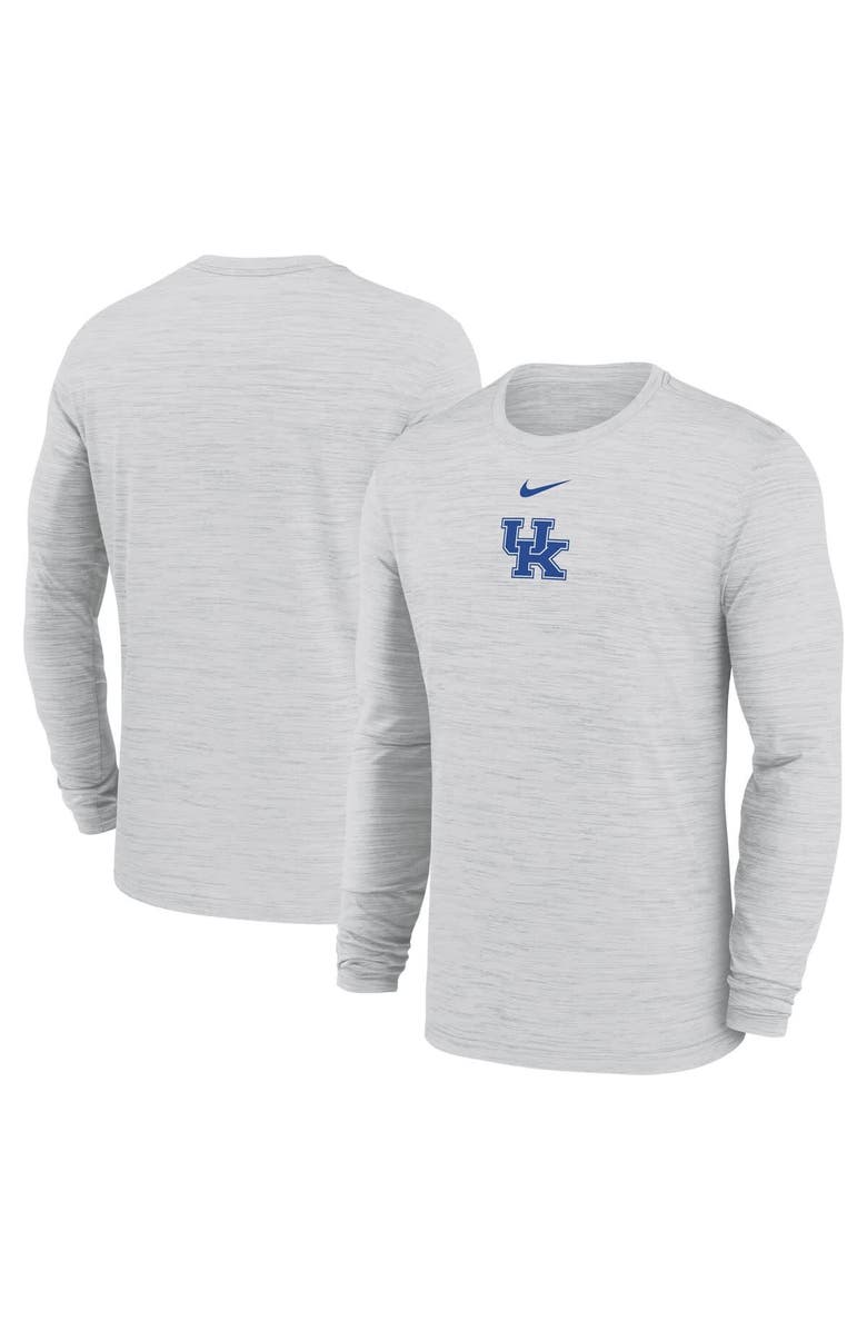 Nike Men's Nike White Kentucky Wildcats 2025 Sideline Velocity Performance Long Sleeve T-Shirt, Main, color, 